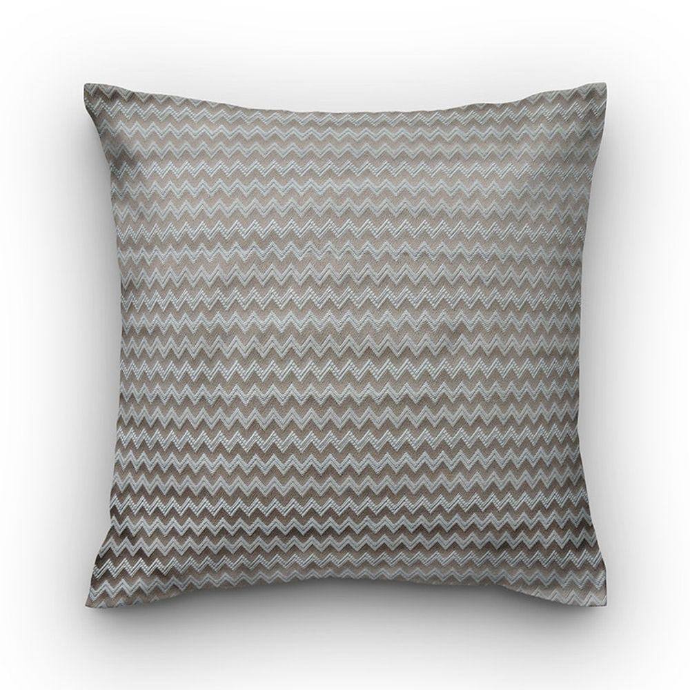 Capa de almofada VivaIN  shantung bege chevron branco