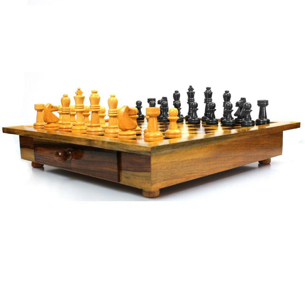 Jogo de Xadrez Completo - Tabuleiro com Gavetas - Cód. 104