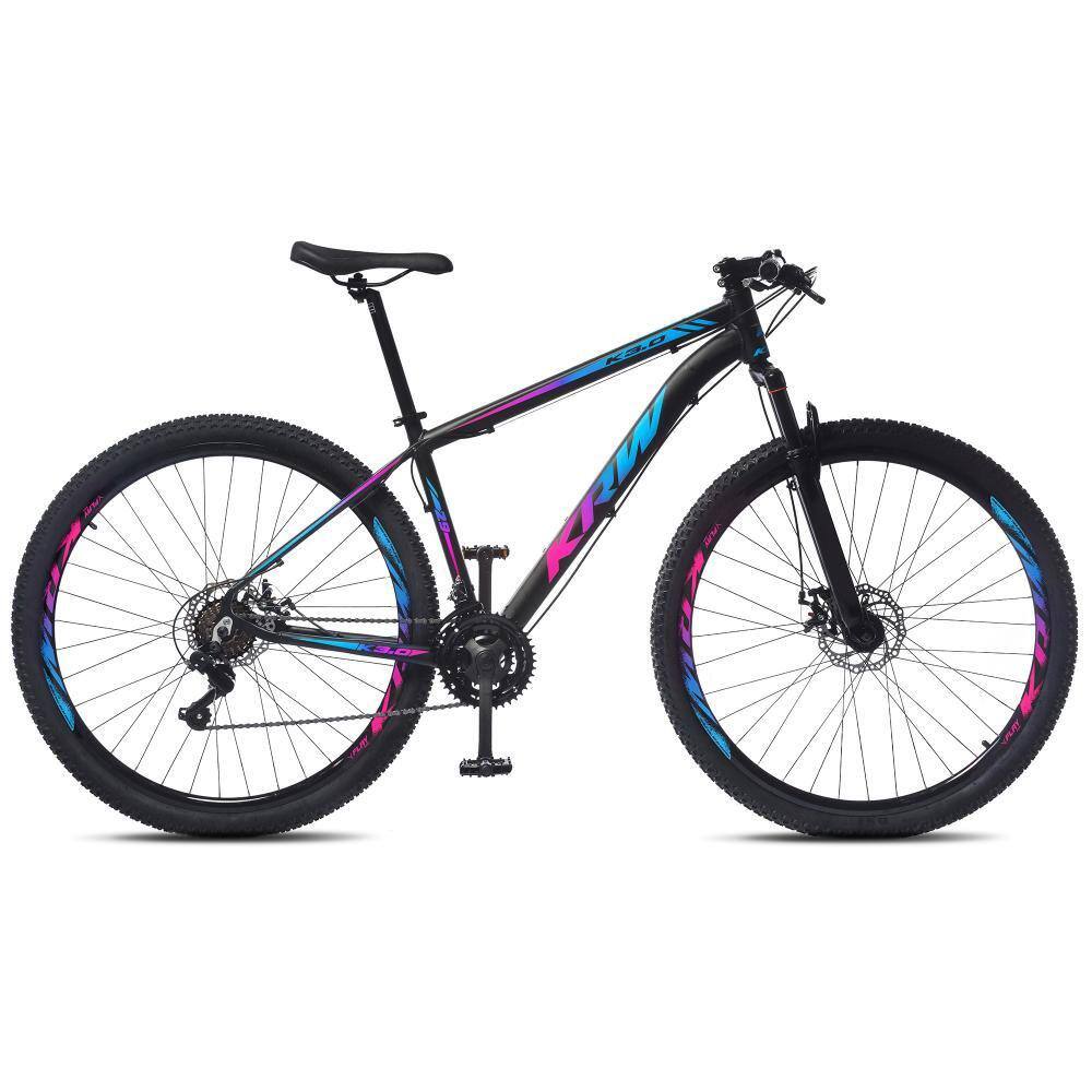 Bicicleta Krw Sx32 Dic M Aro 29 Susp. Dianteira 24 Marchas - Azul/preto/rosa
