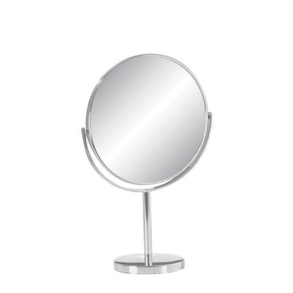 Espelho Para Maquiagem De Mesa Dupla Face 5X Aumento Cromado