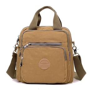 Bolsa Mochila Feminina Nylon Com Alça Removível Bege