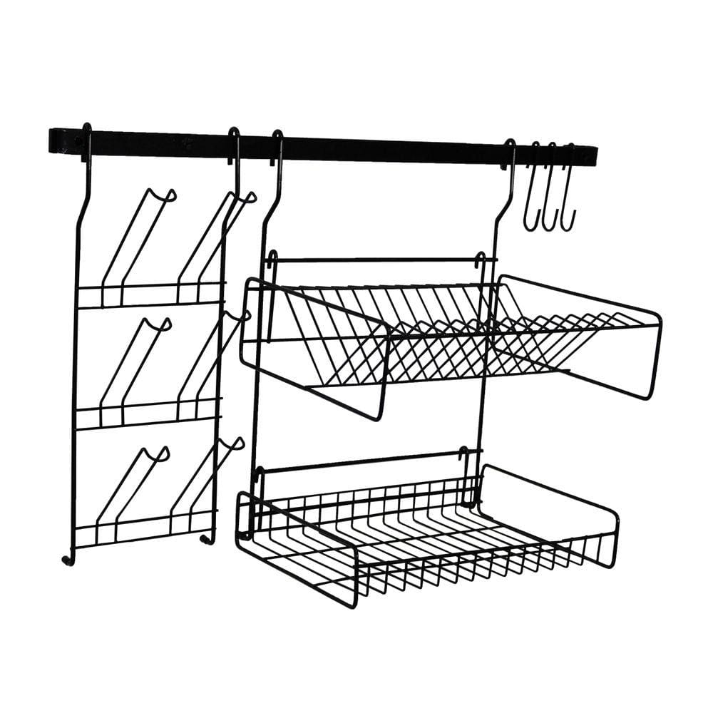 scorredor Suspenso De Louças Aço Barra Modular Cook Home - PRETO
