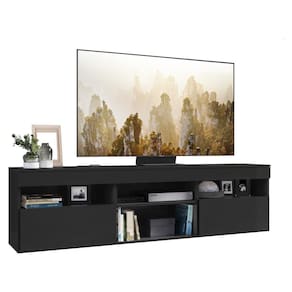 Rack para TV até 65" Multimóveis Paris FG3308 com 2 Portas Preto