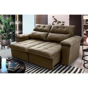 Sofá Retrátil Reclinável Verona 2,00m Suede Velut Bege c/ Molas no Assento - King House