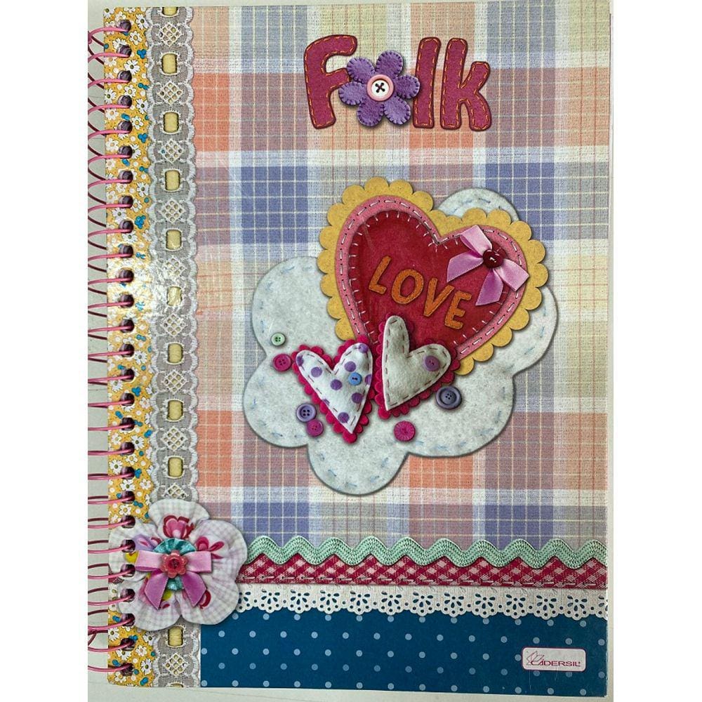 Caderno 10 Matérias Folk Love Cadersil