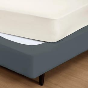 Saia Para Cama Box Fit King Em Malha 100%Algodão 190x200x30