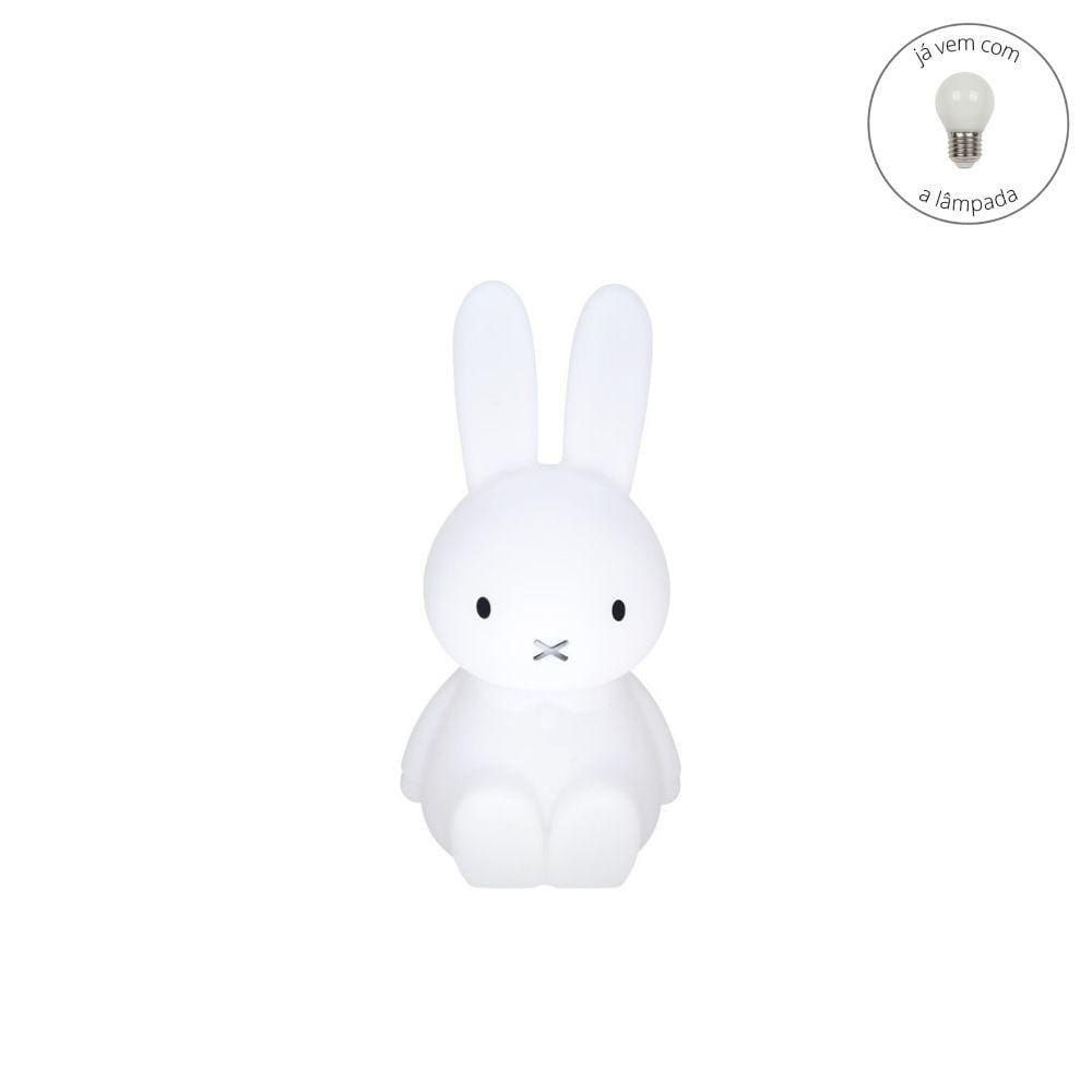 Luminária Abajur Infantil DecorFun Coelha Miffy com Lâmpada LED branca Bivolt