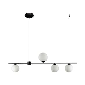 Pendente Orbit Preto 4 Globos Pdh1539 Studioluce St2423