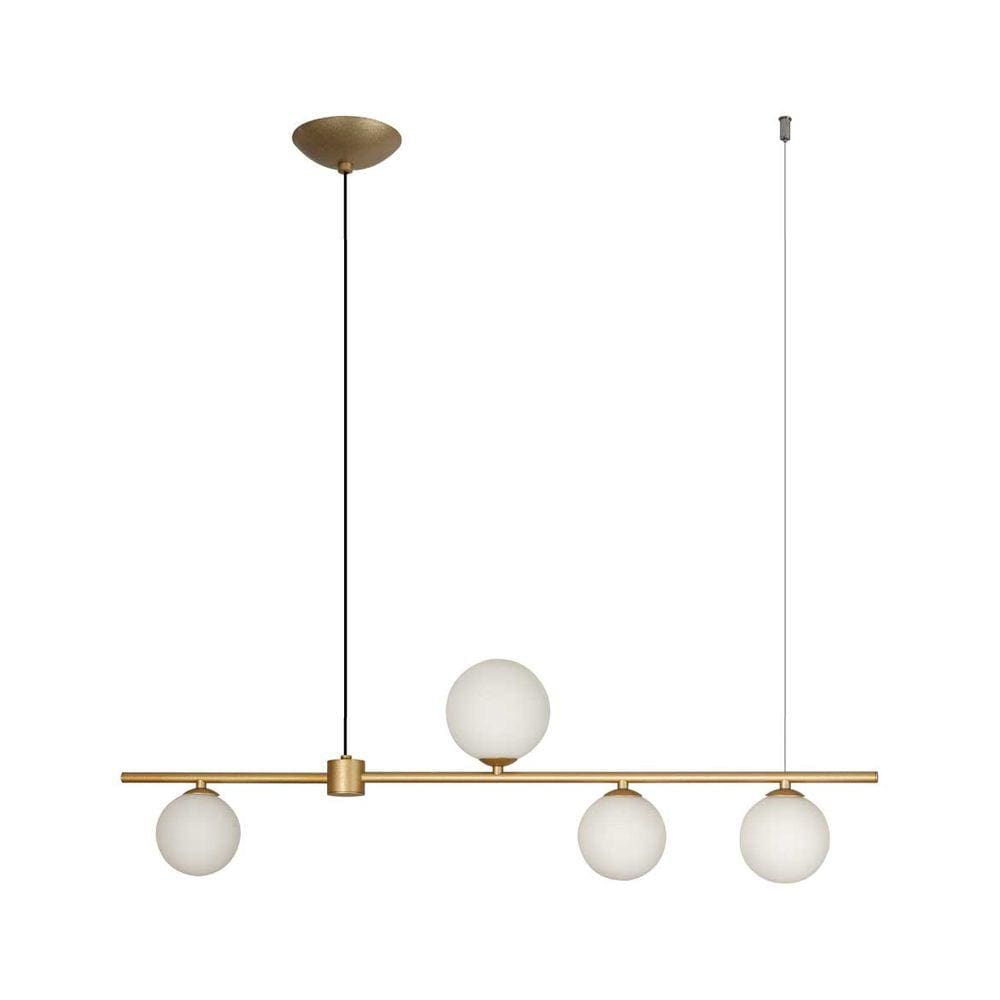 Pendente Orbit Branco Dourado 4 Globos Pdh1539 Studioluce St2423