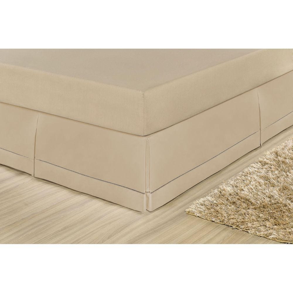 Saia Para Cama Box Bia Casal King Cáqui