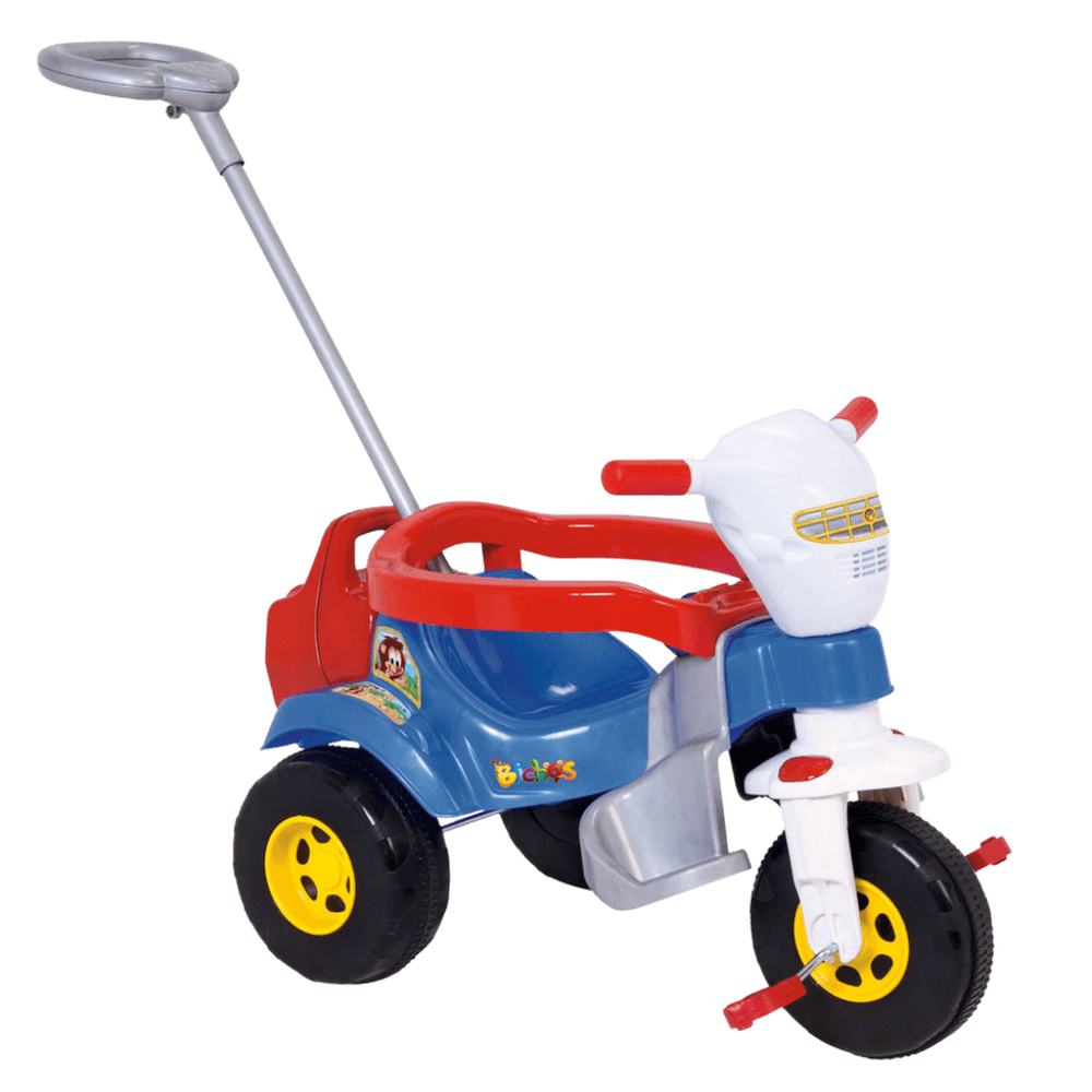 Triciclo Motoca Infantil Passeio com Empurrador Pedal Luz Som