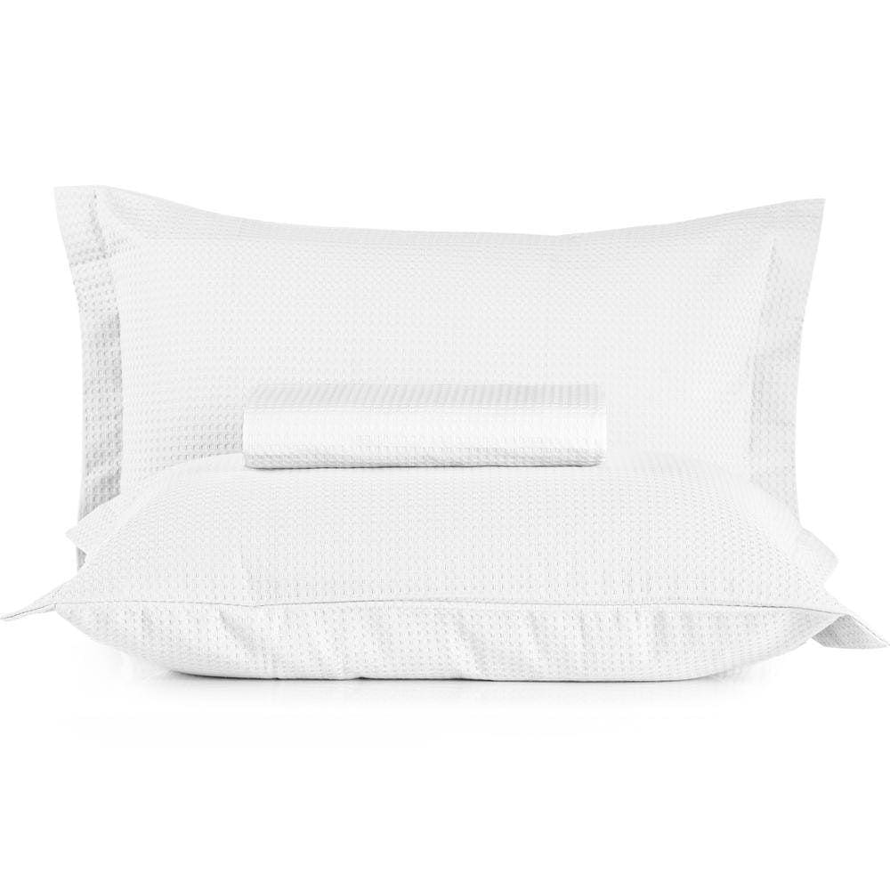 Kit Colcha Queen + Porta Travesseiro Teka Gênova Branco