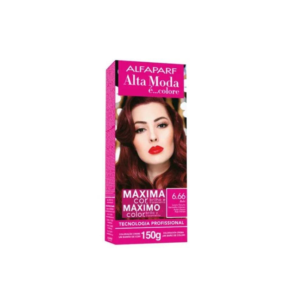 Tintura Alta Moda 6.66 Louro Escuro Vermelho Intenso Rubi 150G