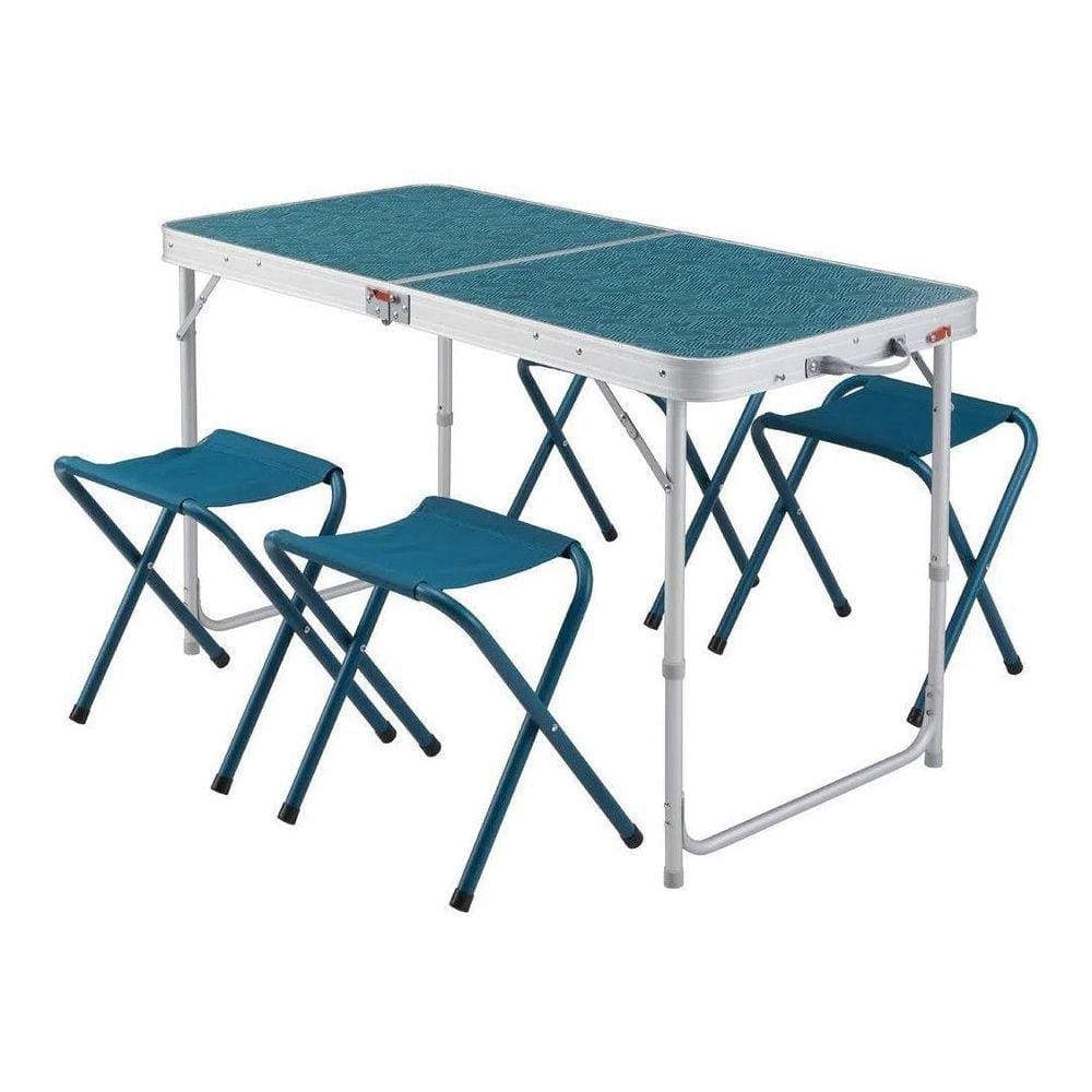 Kit Mesa Dobrável Com 4 Bancos - Camping, Jardim, Quintal