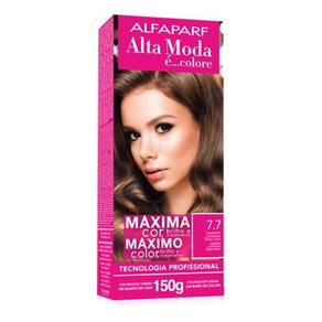 Tintura Alta Moda Kit Color 7.7 Louro Castanho Luminoso Extra Claro 150G