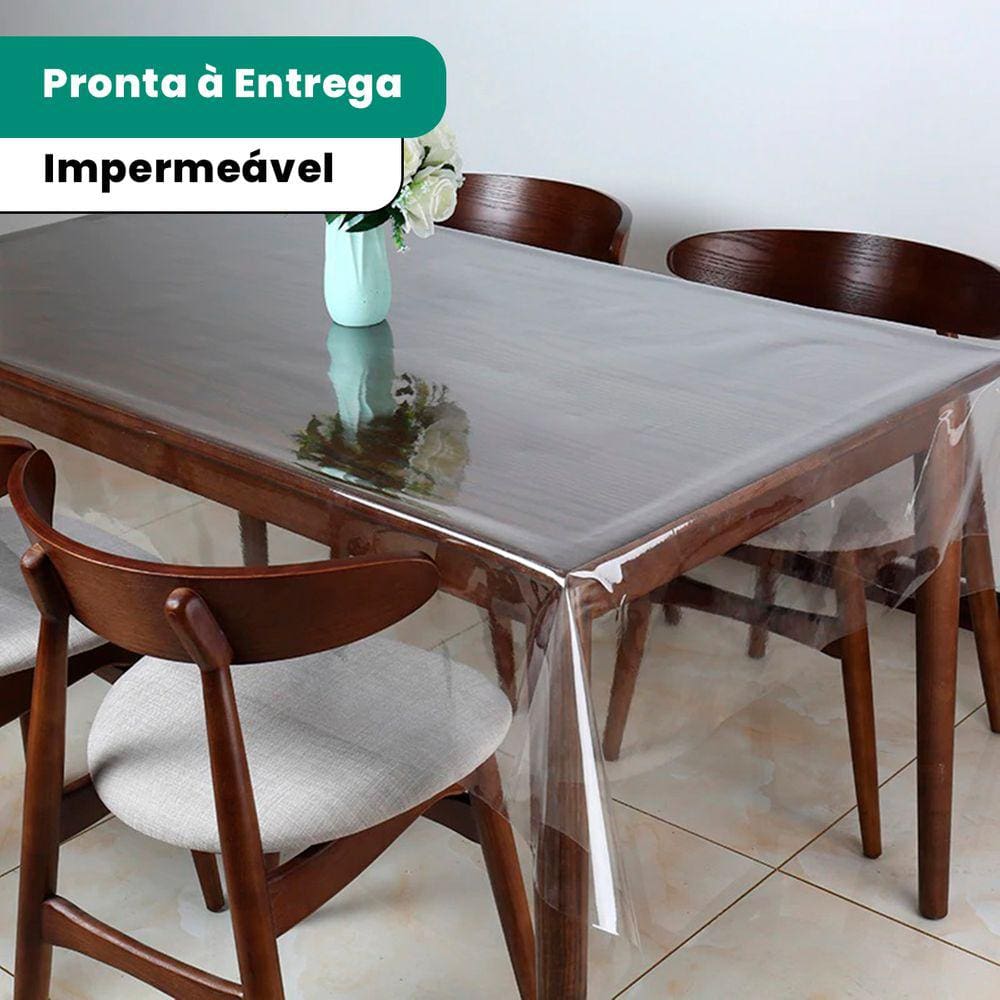 Toalha De Mesa Plastico Transparente Impermeável 1,20 X 1,40