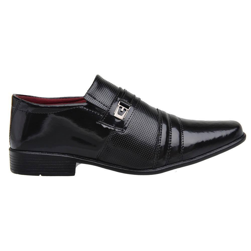 Sapato social masculino trabalhado confort khaata preto | Ponto