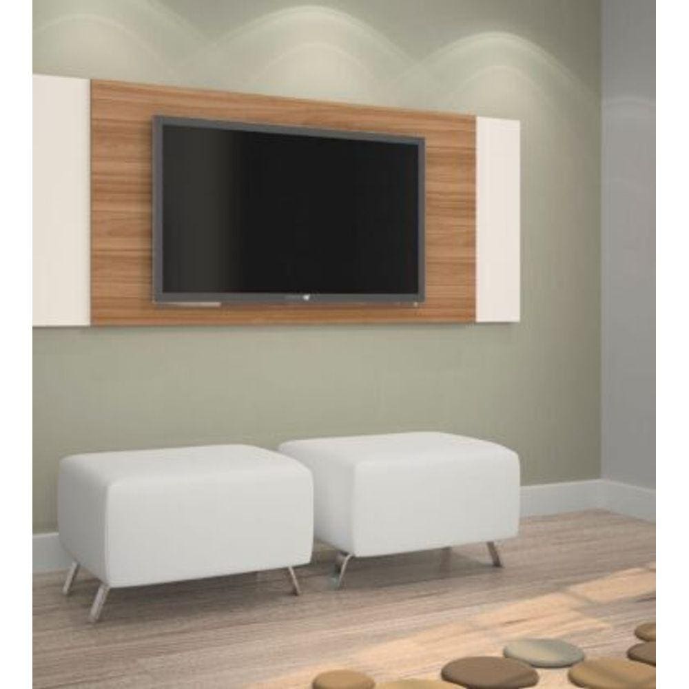 Painel Jaspe com suporte para tv até 42`` JCM Noronha/Off-White