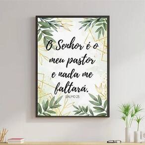 Quadro Religioso Salmo 91 Oração Decorativo A3 35x45cm - So Quadro