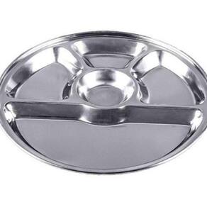 Petisqueira De Inox Com 3 Divisórias Plasvale Attuale