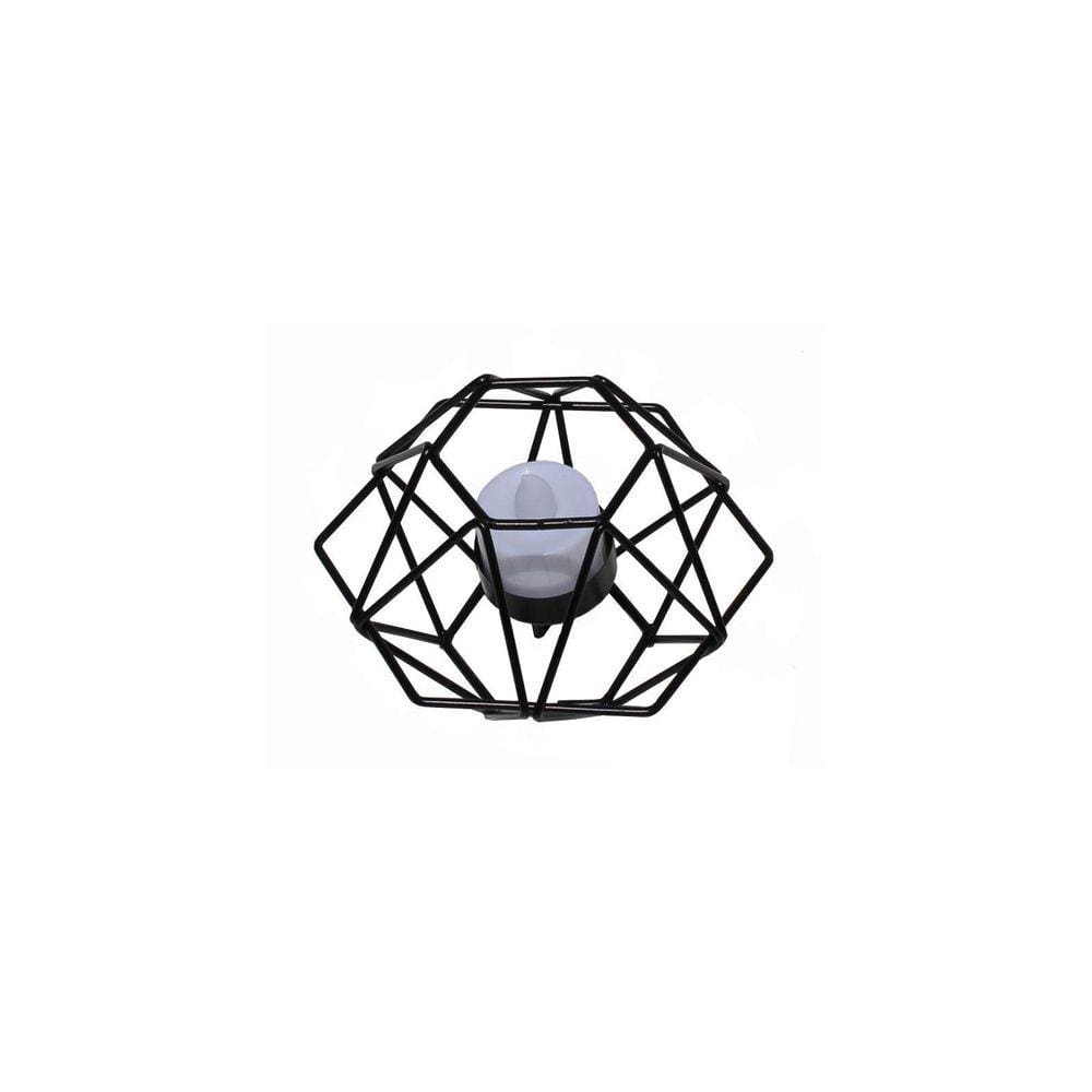 Porta Vela Decorativo Castiçal Geométrico De Mesa Em Metal