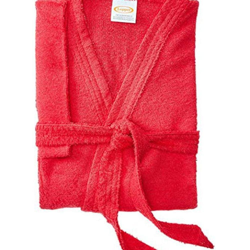 Roupao Felpudo Adulto Curto Havai Tamanho M Vermelho