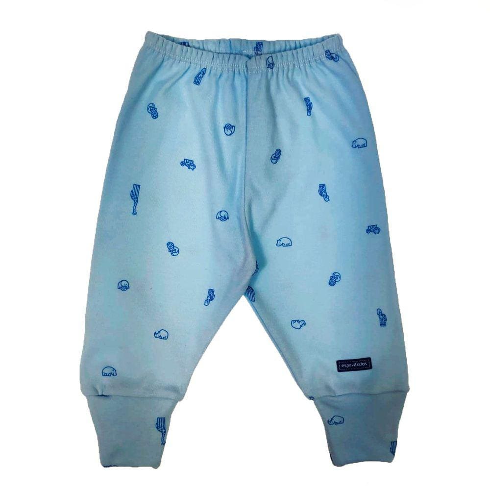 Calça mescla estampada azul elefante