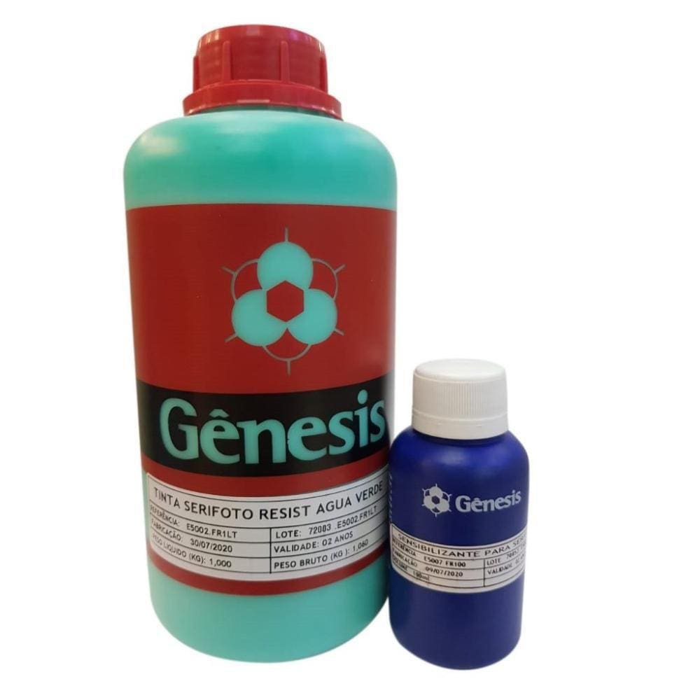 Emulsão para Serigrafia Gênesis Serifoto Verde Resistente a Água com Sensibilizante (900ml)