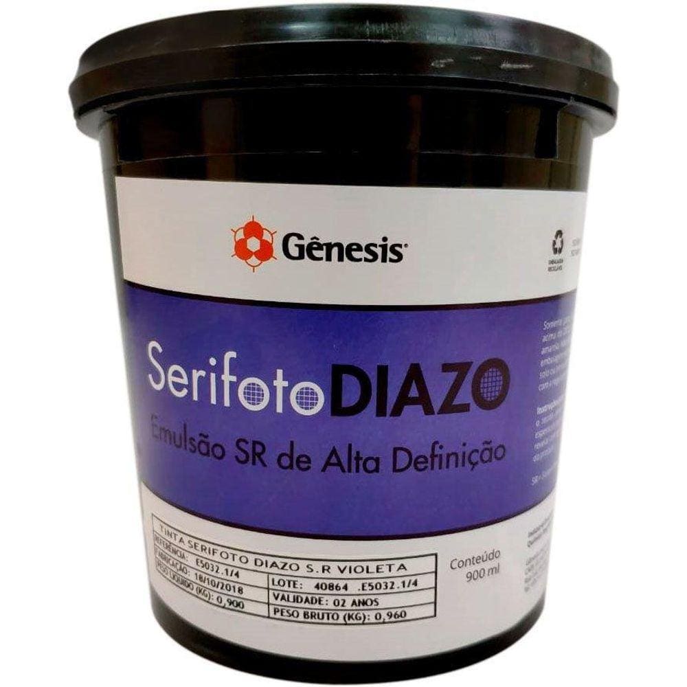 Emulsão para Serigrafia Gênesis Serifoto Diazo S.R. Resistente a Tintas Base Solvente