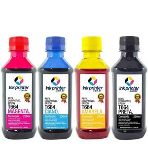 Kit de Tinta para Epson L120 - Compatível InkPrinter (T664 - 4x250ml)