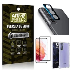 Película De Câmera Galaxy S21+Película 3D+Capa Anti Shock