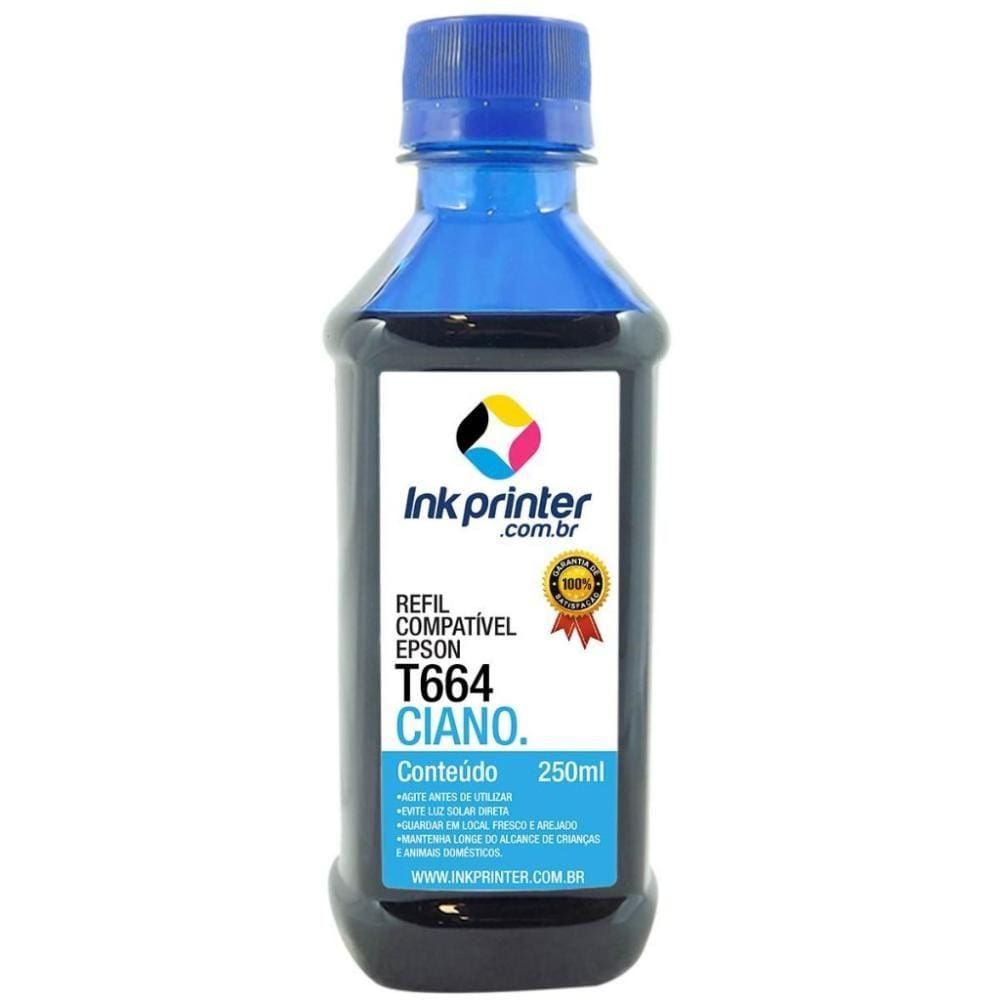 Tinta para Epson L110 - Ciano - Compatível InkPrinter (T664 - 250ml)