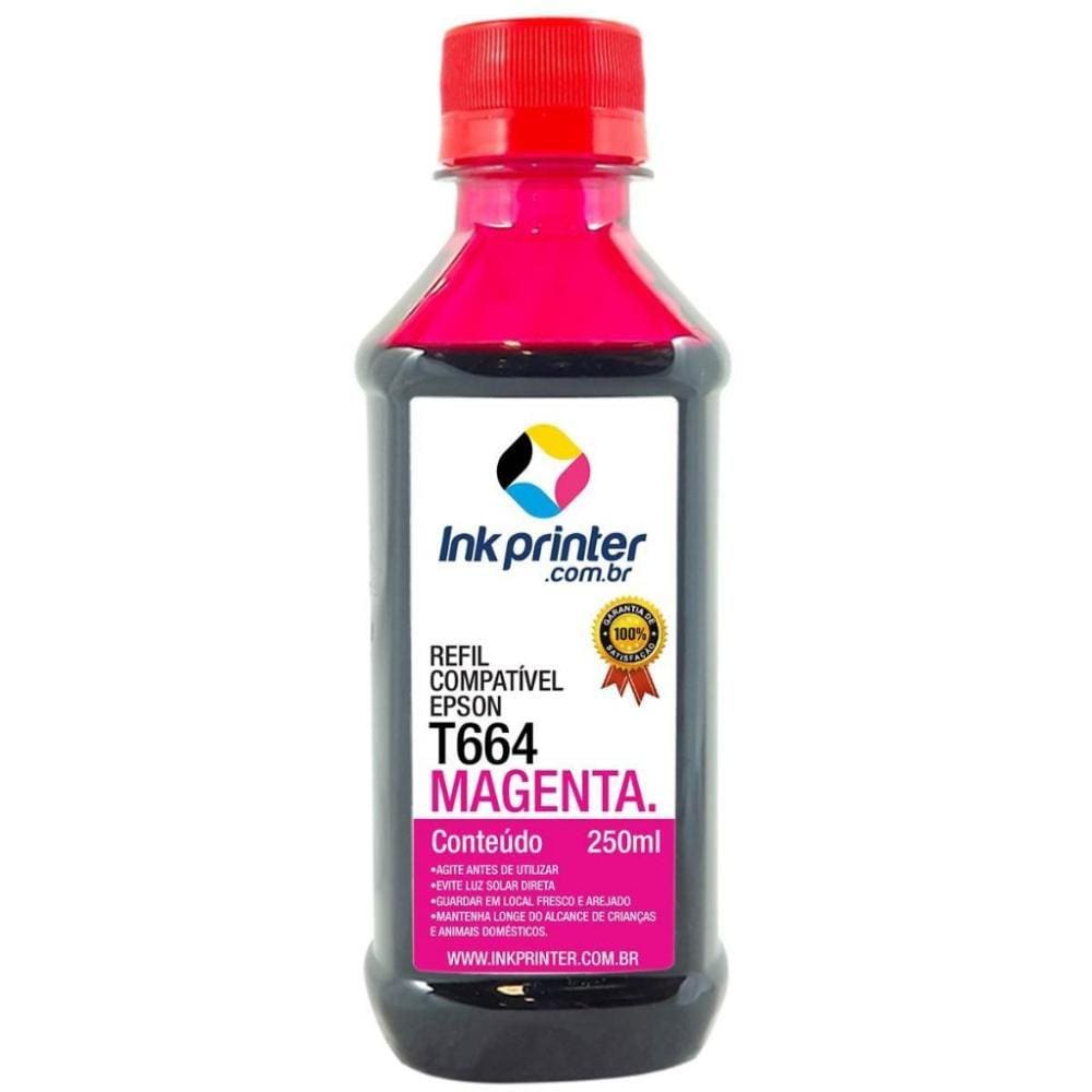 Tinta para Epson L200 - Magenta - Compatível InkPrinter (T664 - 250ml)