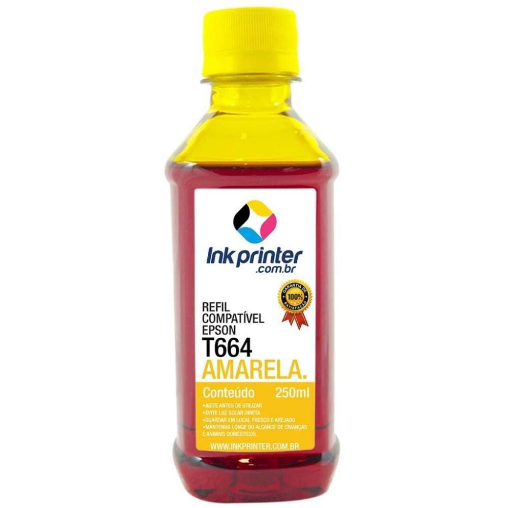Tinta para Epson L220 - Amarelo - Compatível InkPrinter (T664 - 250ml)