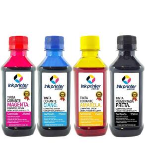 Refil de Tinta Compatível InkPrinter para Impressoras Epson L606, L4150, L4160, L6161, L6171 (4x250ml)