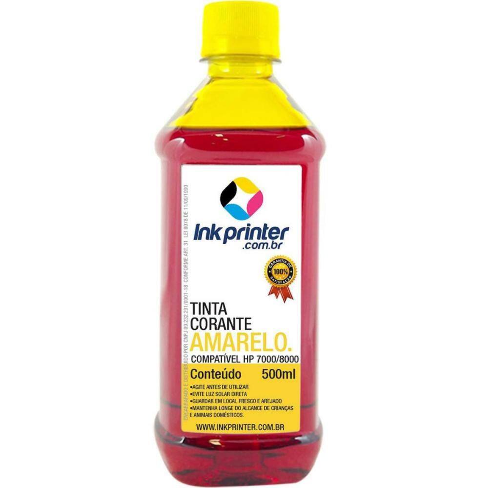 Tinta Corante InkPrinter Amarela para HP Série 7000, 8000 (500ml)