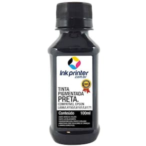 Refil de Tinta Compatível InkPrinter Preto para Impressoras Epson L606, L4150, L4160, L6161, L6171 (100ml)