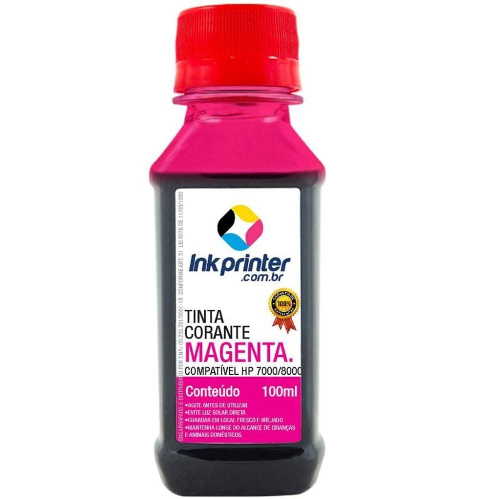 Tinta Corante InkPrinter Magenta para HP Série 7000, 8000 (100ml)