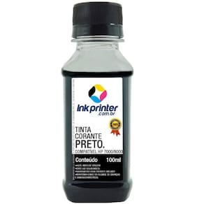 Tinta Corante InkPrinter Preta para HP Série 7000, 8000 (100ml)