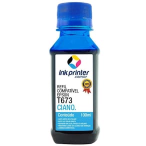 Tinta para Epson L1800 - Ciano - Compatível InkPrinter (T673 - 100ml)