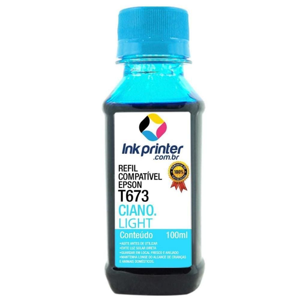 Tinta para Epson L1800 - Ciano Light - Compatível InkPrinter (T673 - 100ml)