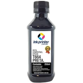 Tinta para Epson L355 - Preto - Compatível Ink Printer (T664 - 250ml)