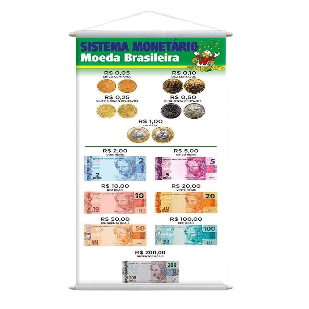 Banner Pedagógico Sistema Monetário Brasileiro 80X50Cm