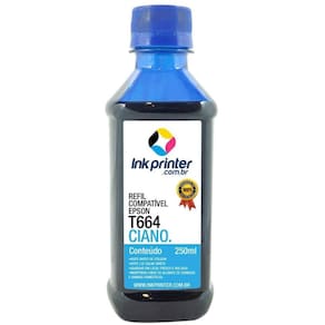 Tinta para Epson L200 - Ciano - Compatível InkPrinter (T664 - 250ml)