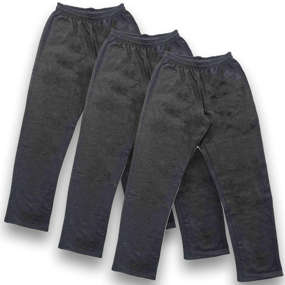 Kit 3 Calça Moletom Adulto - Flanelada / Peluciada - Preto