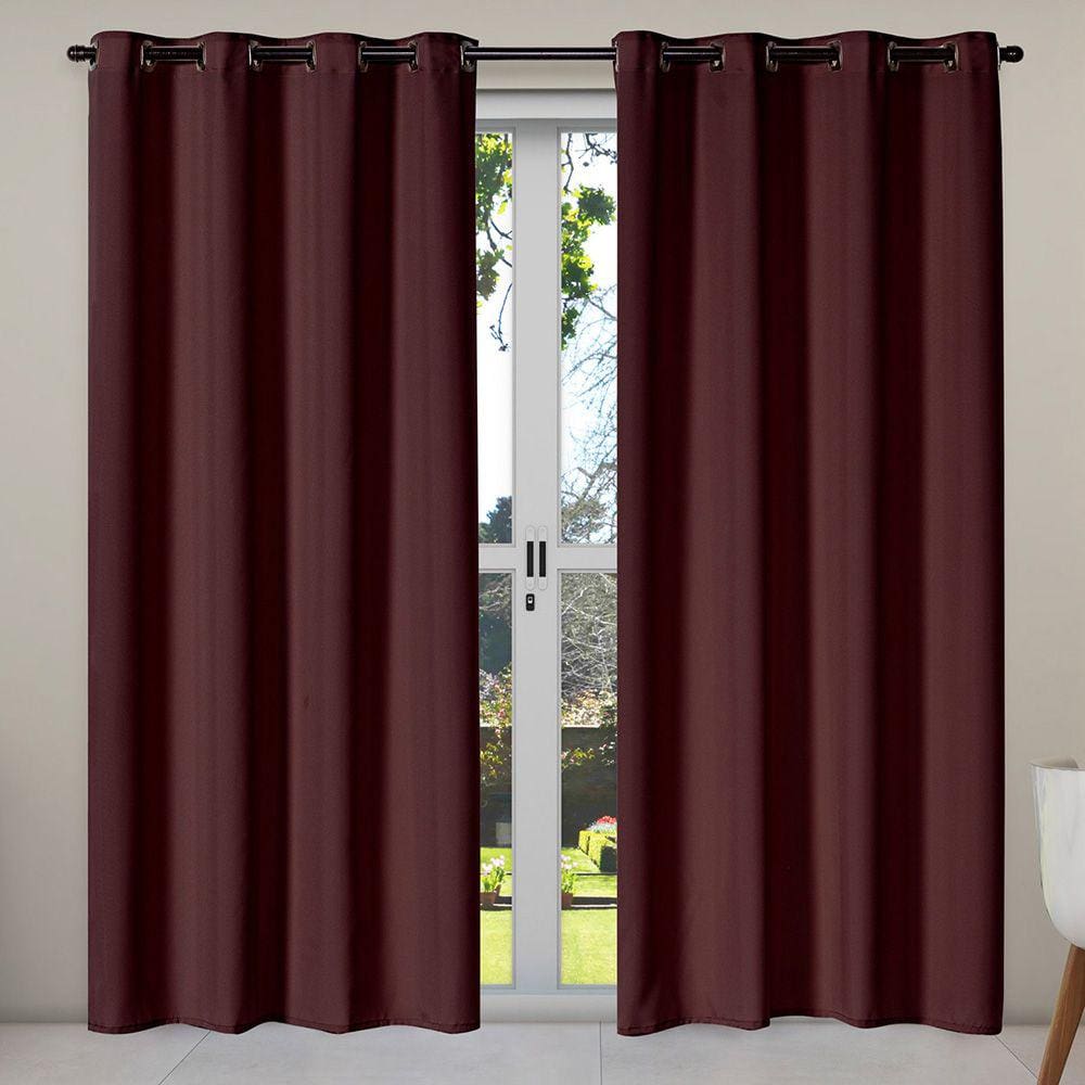Cortina Isa Varão Tecido Oxford 4,00m x 2,50m p/ Janela Sala Quarto - Tabaco