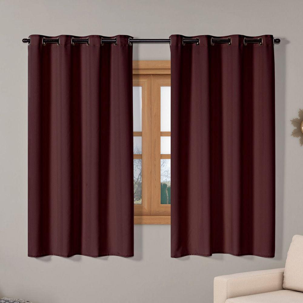 Cortina Isa Varão Tecido Oxford 2,80m x 1,60m p/ Janela Sala Quarto - Tabaco