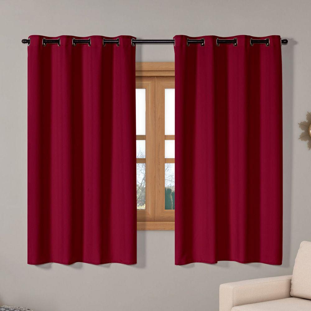 Cortina Isa Varão Tecido Oxford 2,80m x 1,60m p/ Janela Sala Quarto - Vermelho