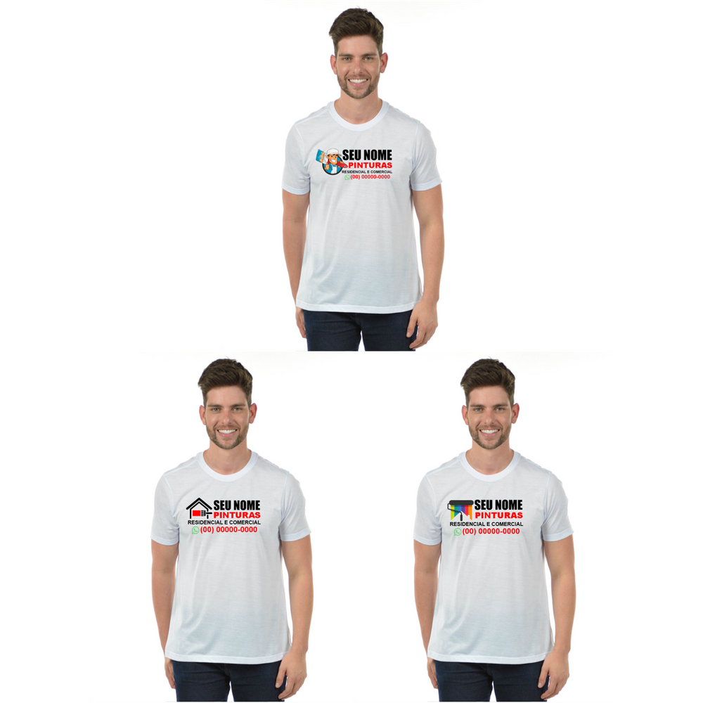 Kit 10 Camisetas Profissões Estampada Frente e Costas