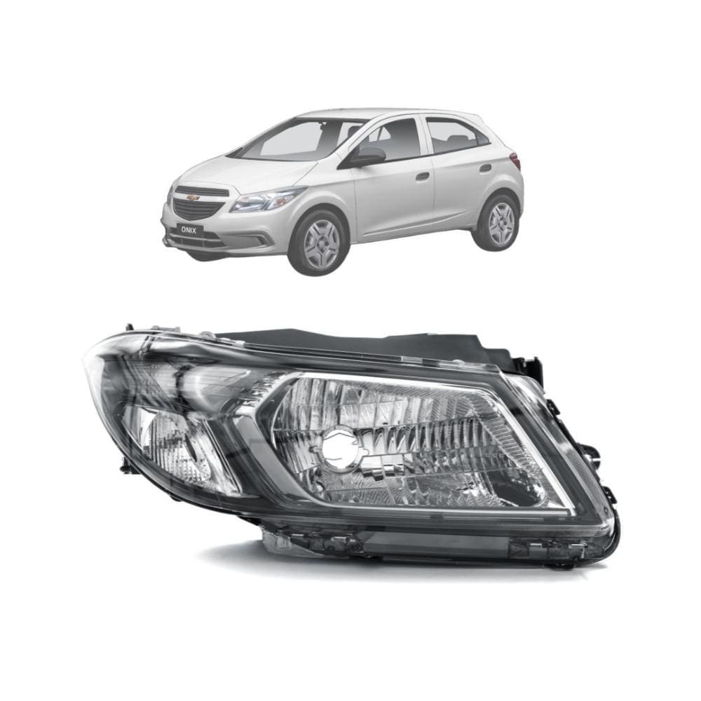 Farol H4 Moldura Fumê Onix 2012-2018 Lado Direito Arteb
